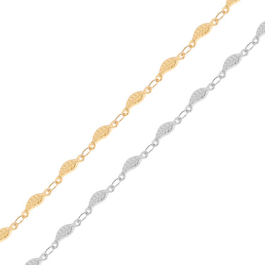 18K Gold PVD Stainless Steel Leaf Chain - By The Foot / SPL1020
