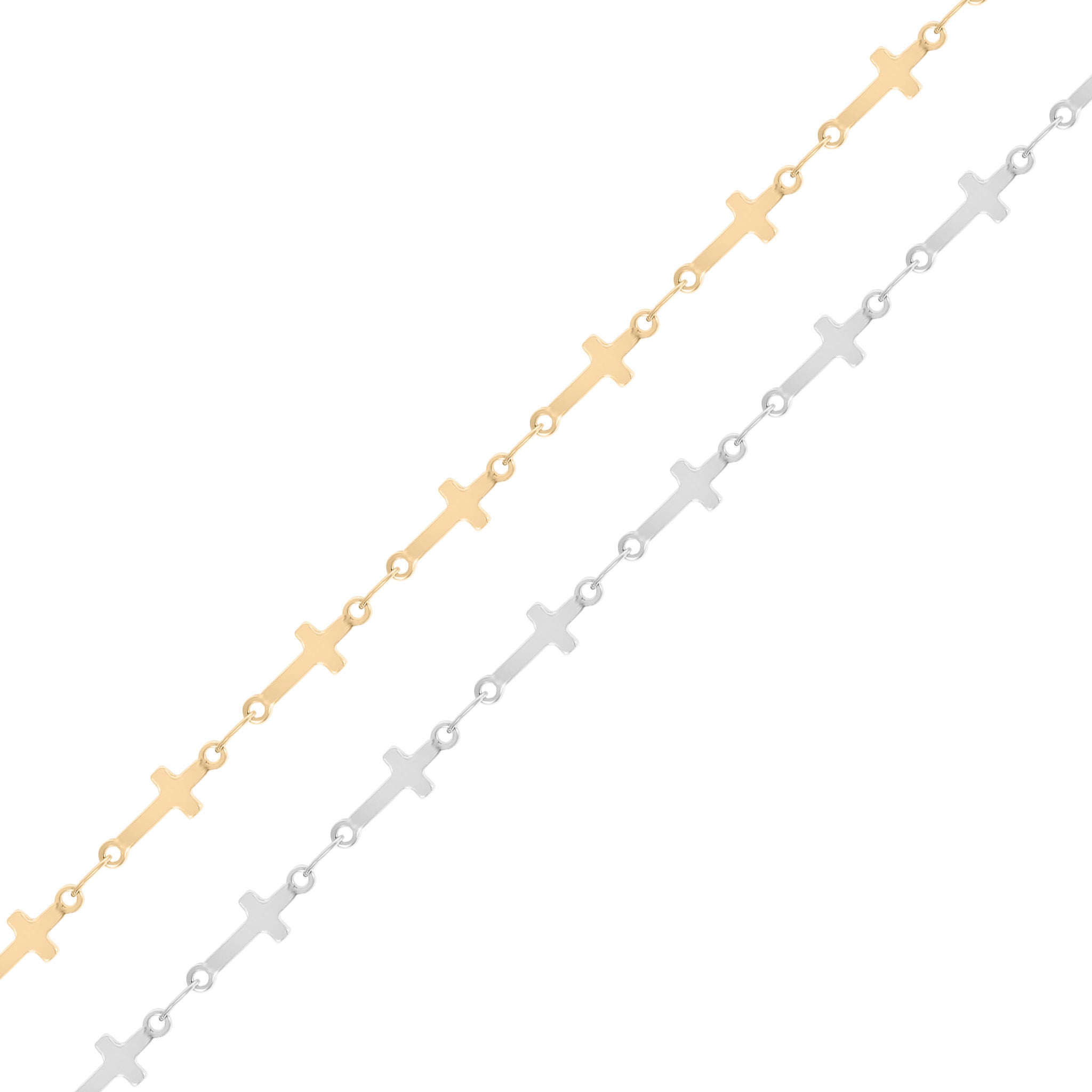 18K Gold PVD Stainless Steel Cross Chain - By The Foot / SPL1023