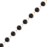 18K Gold PVD Stainless Steel Black Beaded Chain - By The Foo