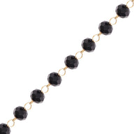 18K Gold PVD Stainless Steel Black Beaded Chain - By The Foo