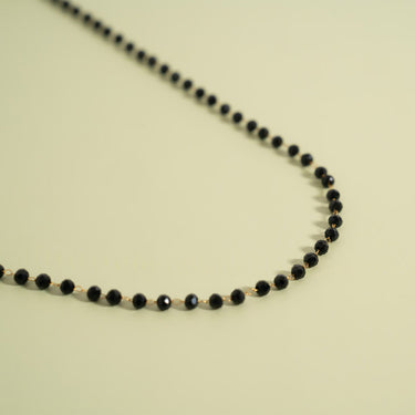 18K Gold PVD Stainless Steel Black Beaded Chain - By The Foo