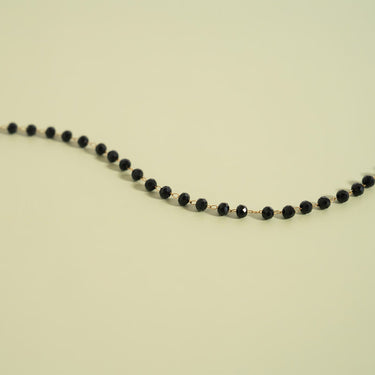 18K Gold PVD Stainless Steel Black Beaded Chain - By The Foo