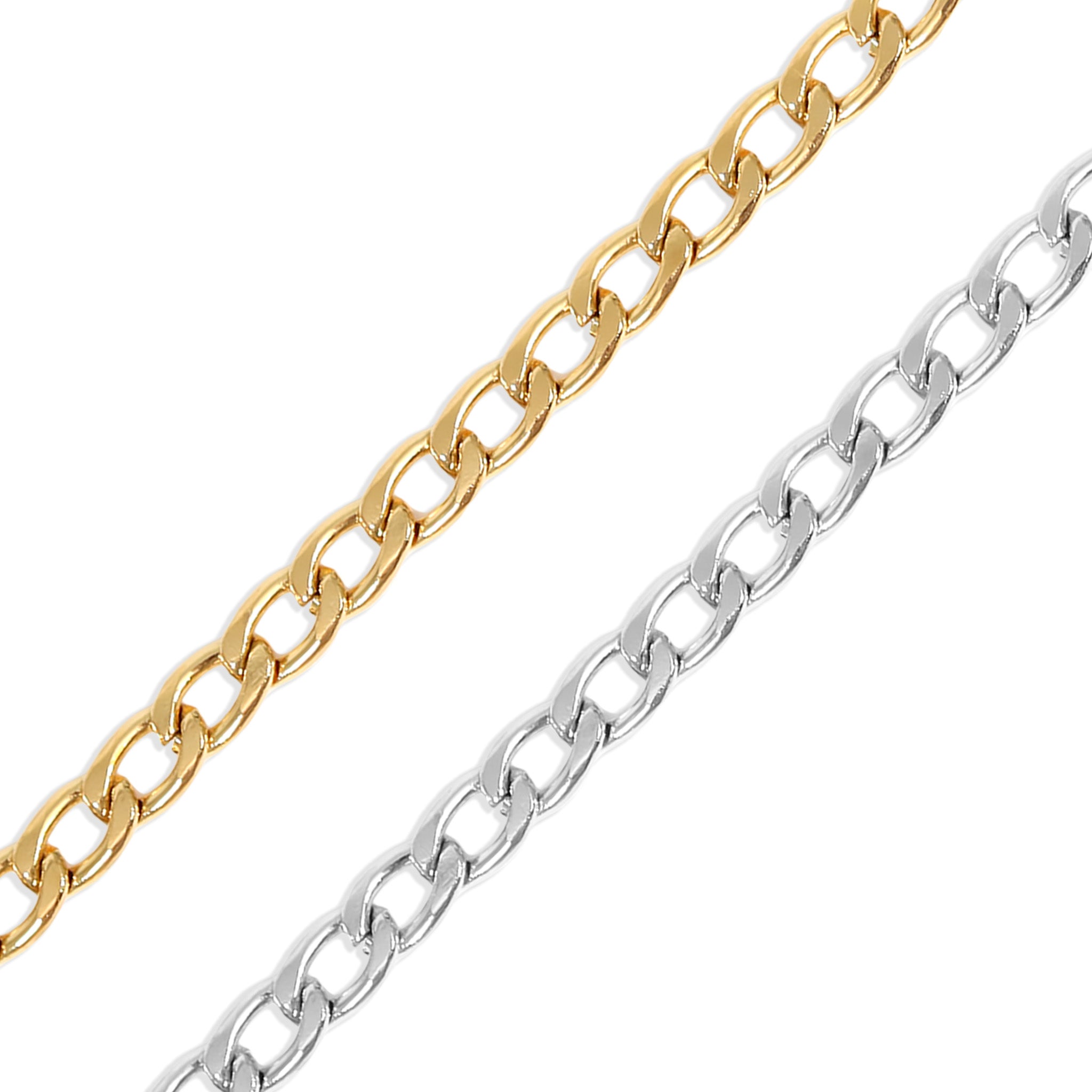 18K Gold PVD Stainless Steel Curb Chain - By The Foot / SPL1026