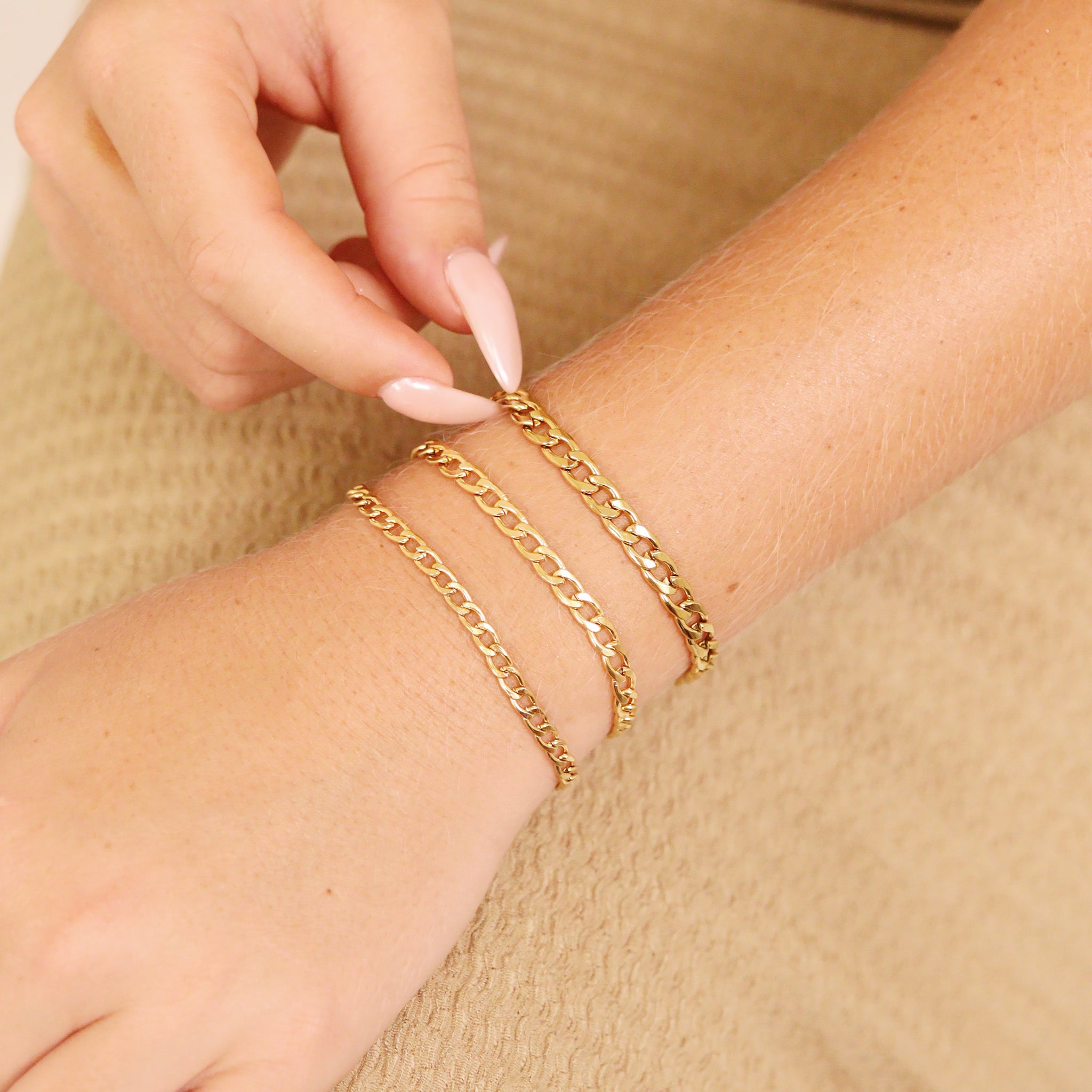 18K Gold PVD Stainless Steel Curb Chain - By The Foot
