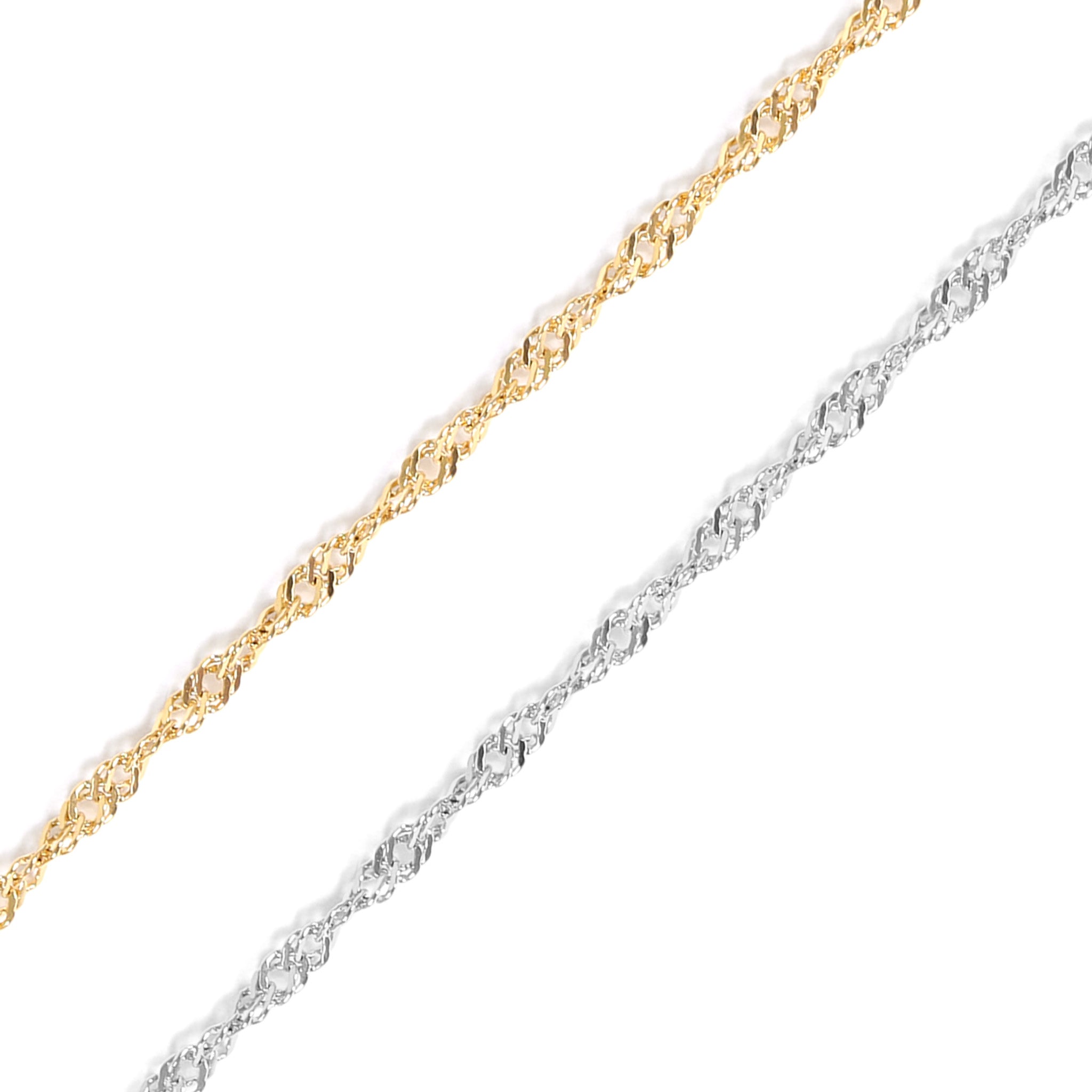 18k Gold PVD Rostfritt stål Singapore -kedja - By the Foot / SPL1027