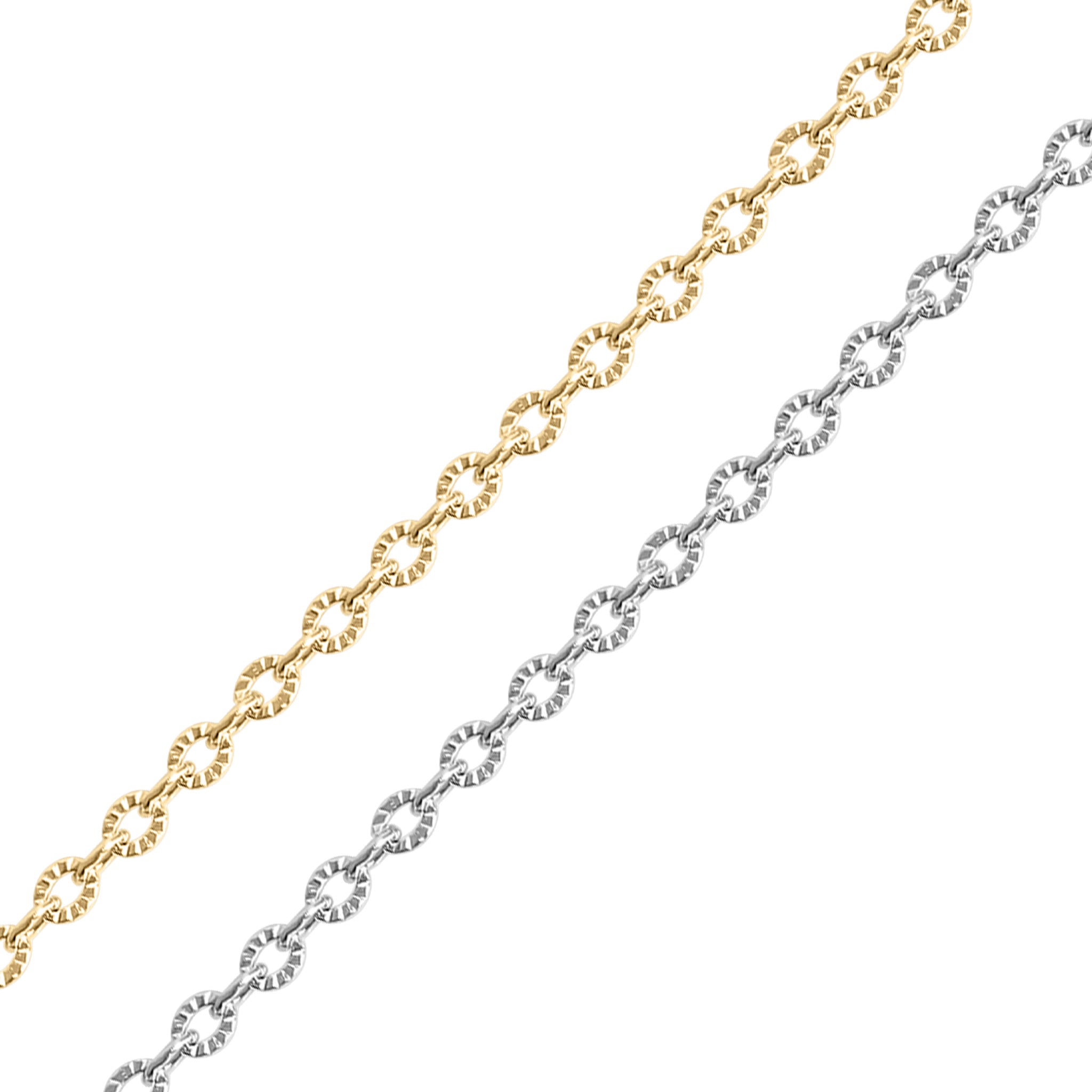18k Gold PVD Rostfritt stål Crimped Oval Chain - vid foten / SPL1030