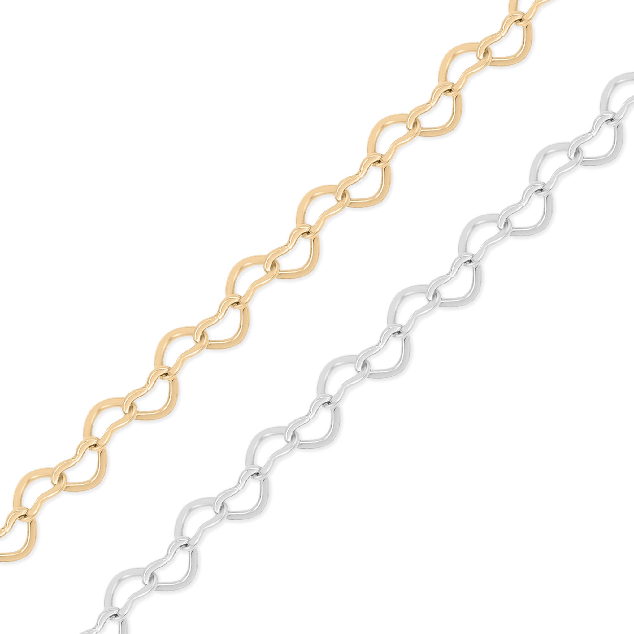 18k Gold PVD Rostfritt stål hjärtkedja - vid foten / SPL1031