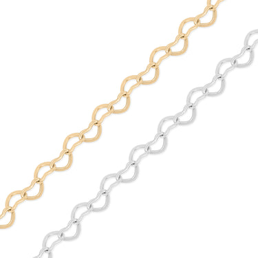 Chaîne cardiaque en acier inoxydable 18K en or 18 carats - par le pied/SPL1031