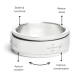 Cross Spinner Center Highly Polished Stainless Steel Ring Feature Graphic