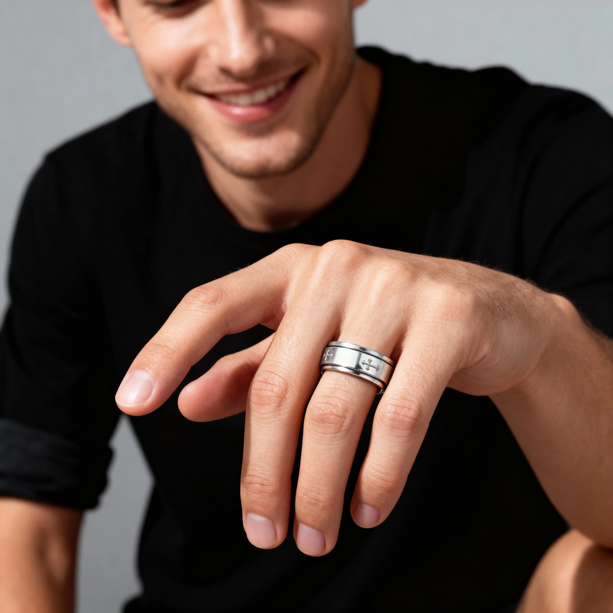 ステンレススチールクロススピナーセンター高度に磨かれたリング/SRJ2280