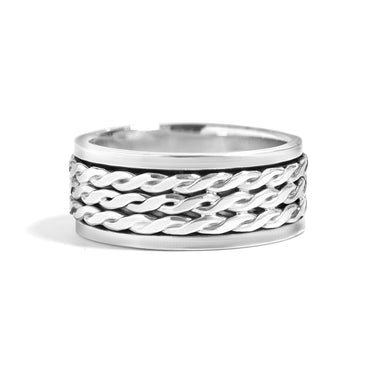 Braided Triple Rope Chain Spinner Ring