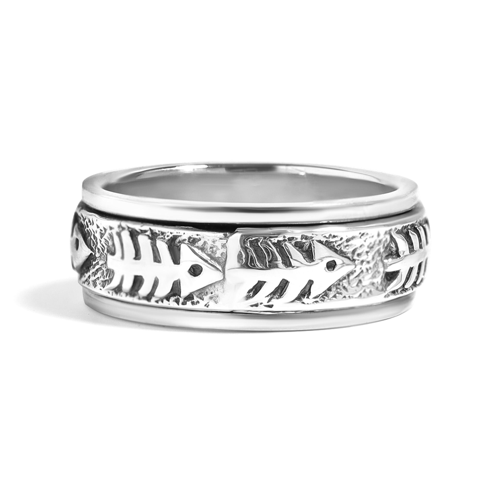 Fish Bone Spinner Ring