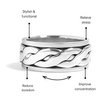 Braided Celtic Knot Spinner Ring Feature Graphic