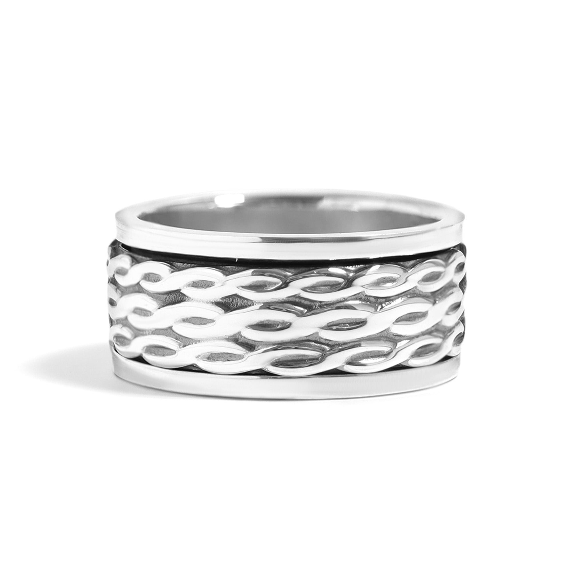 Braided Small Rope Chain Spinner Ring