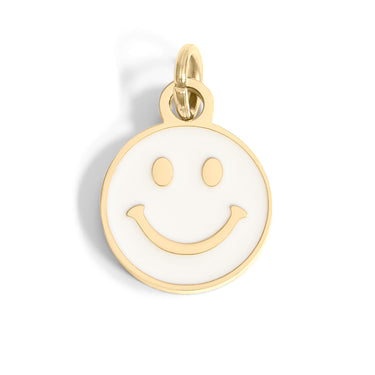 18K Gold PVD Epoxy Smiley Face Charm
