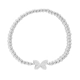 Butterfly Metal Beaded Stretch Bracelet