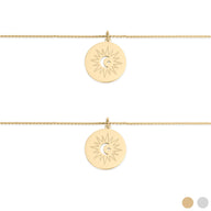 18K Gold PVD Stainless Steel Mommy and Me Moon And Star Necklace Set