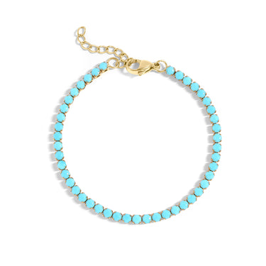 Turquoise Rhinestone Tennis Chain Bracelet