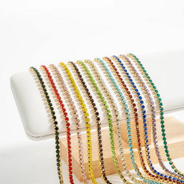 Bracelet de tennis en pierre de naissance en acier inoxydable 18K Gold 18K/TBR0008