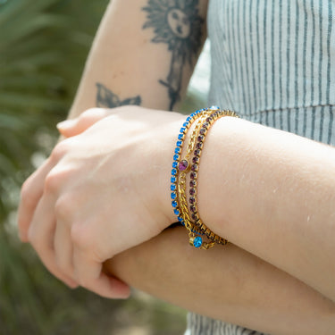 18K Gold PVD Stainless Steel Birthstone Tennis Bracelet