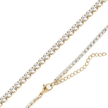 18K Gold PVD Edelstahl CZ Tenniskette Halskette/TNN0002