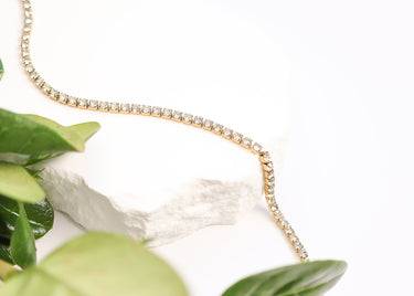 18K Gold PVD Stainless Steel CZ Tennis Chain Necklace