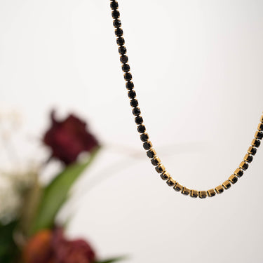 Jet Rhinestone Tennis Chain