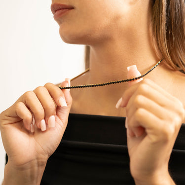 Jet Rhinestone Tennis Chain