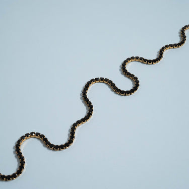 Jet Rhinestone Tennis Chain