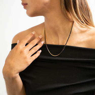 Jet Rhinestone Tennis Chain