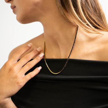 Jet Rhinestone Tennis Chain