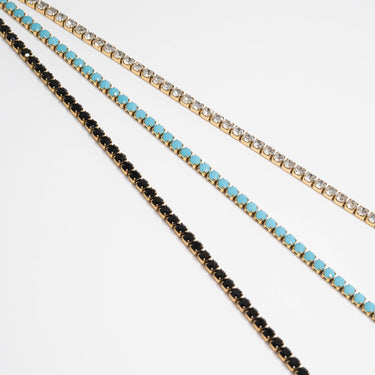 Jet Rhinestone Tennis Chain