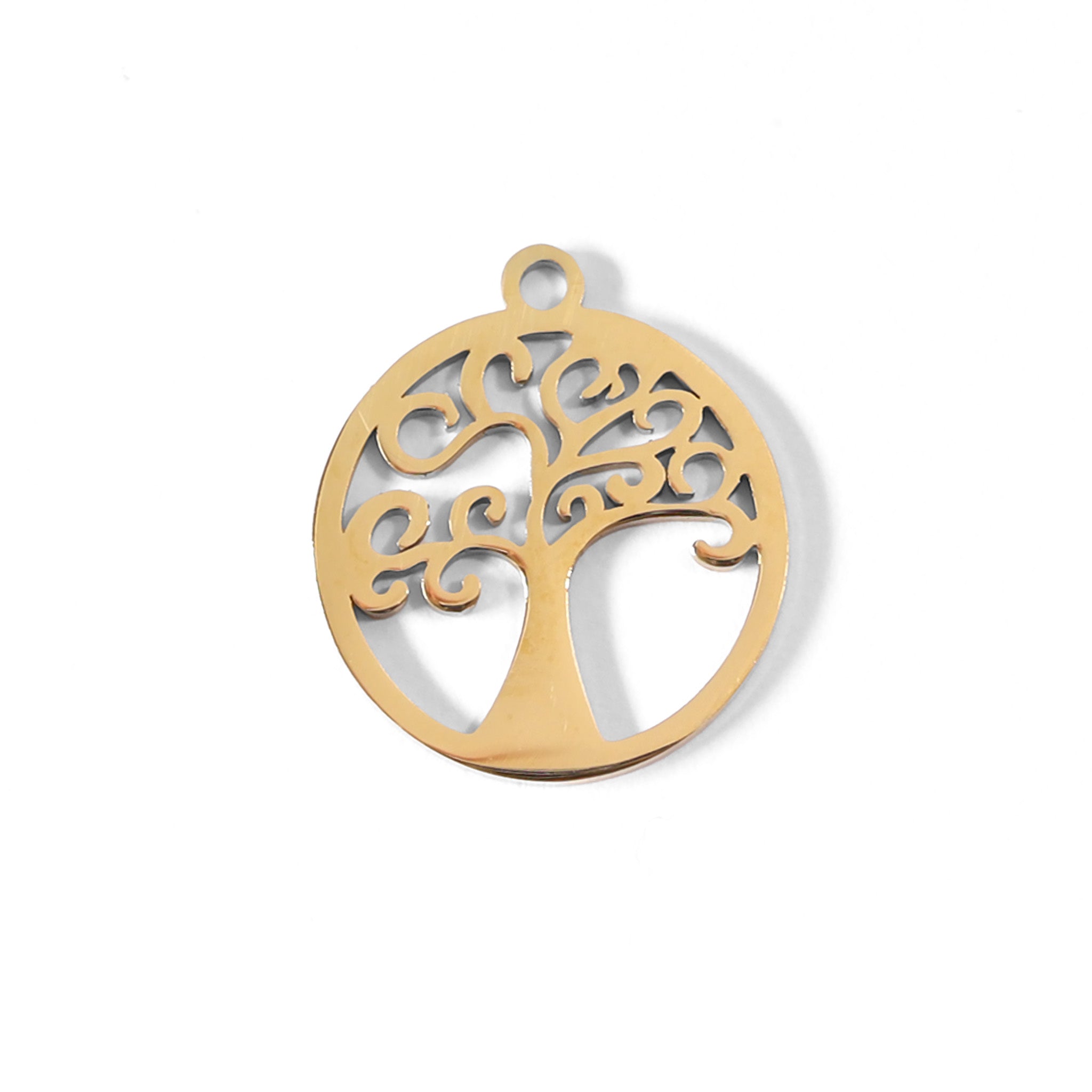 18K Gold PVD Stainless Steel Tree Of Life Charm / PDL0036