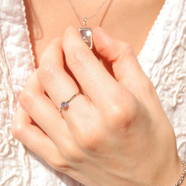 Stainless Steel Birthstone Stacking Ring
