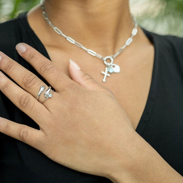 Stainless Steel Birthstone Stacking Ring