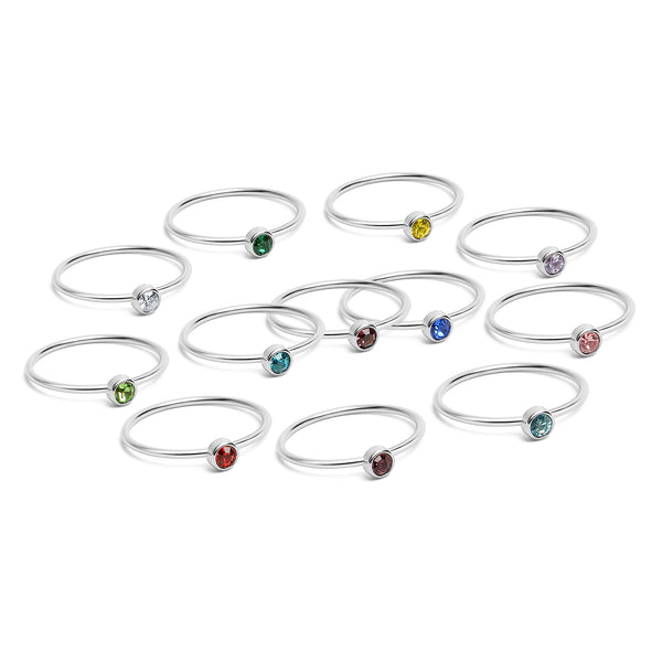 Stainless Steel Birthstone Stacking Ring Size 3 / ZRJ1000