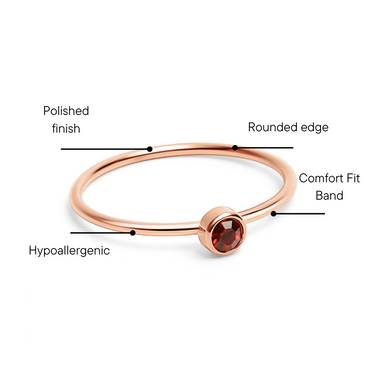 Rose Gold Birthstone Stacking Ring Feature Graphic