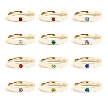 Birthstone Engravable Stacking Ring Group