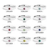 Birthstone Engravable Stacking Ring Group Text