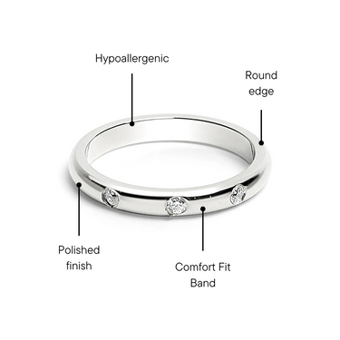 CZ Stones Stainless Steel Ring Lifestyle