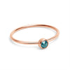 18k Rose Gold PVD Coated Stainless Steel Birthstone Stacking Ring Size 3 / ZRJ1002