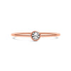 18k Rose Gold PVD Coated Stainless Steel Birthstone Stacking Ring Size 3 / ZRJ1002