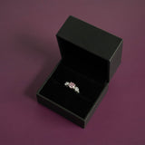 Stainless Steel CZ Accent Stones Polished Birthstone Ring