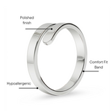 Stainless Steel Blank Engravable 2 Name Wrap Ring Feature Graphic