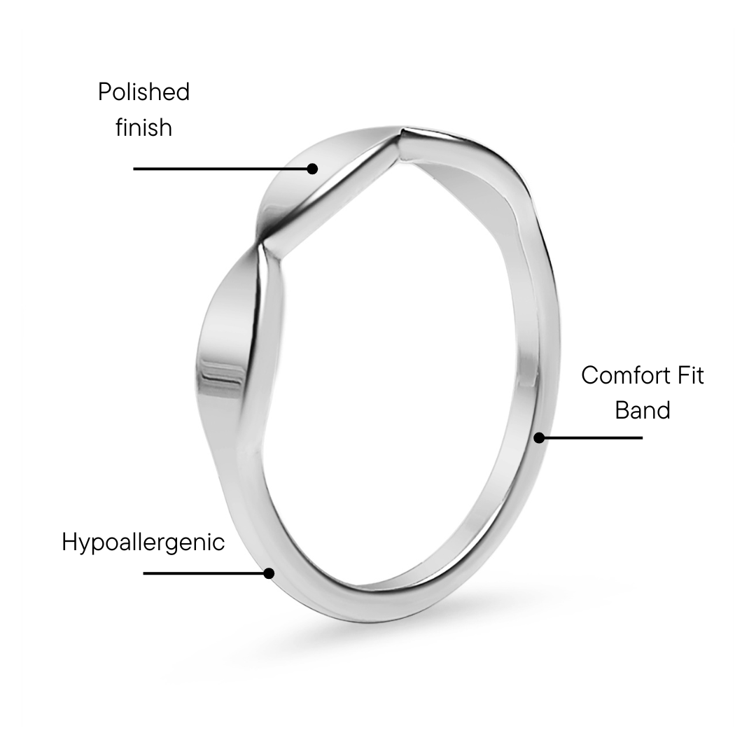 Stainless Steel Sculpted Blank Engravable Ring Feature Graphic