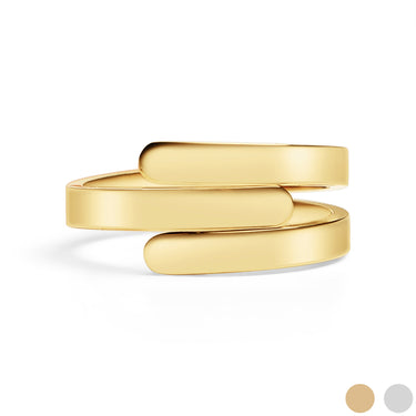 PVD en or 18 carats en acier inoxydable blanc 3 anneau de wrap/zrj9018