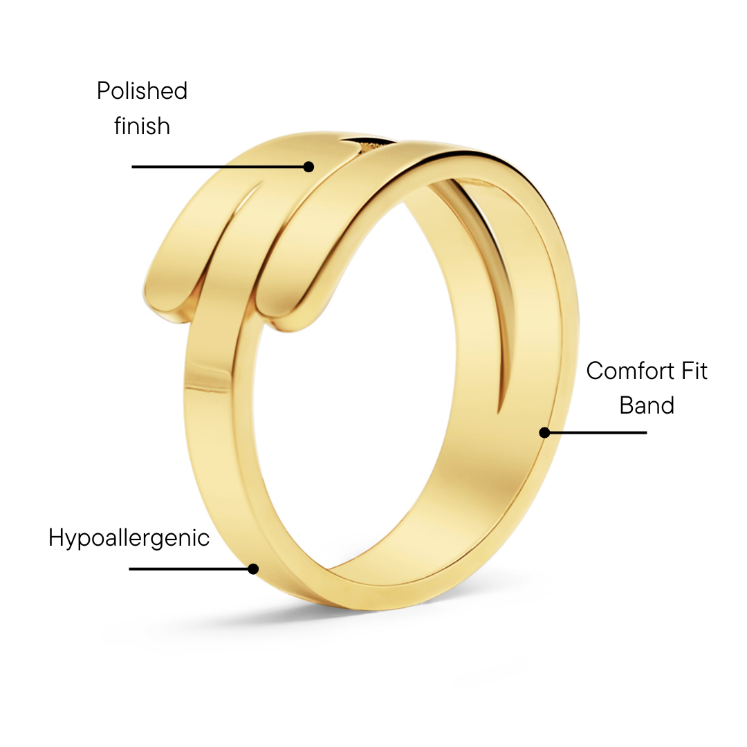 Stainless Steel Blank Engravable 3 Name Wrap Ring Feature Graphic