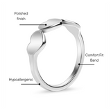 Stainless Steel Blank Engravable 3 Heart Ring Feature Graphic