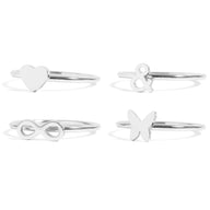Stainless Steel Symbol Stacking Rings