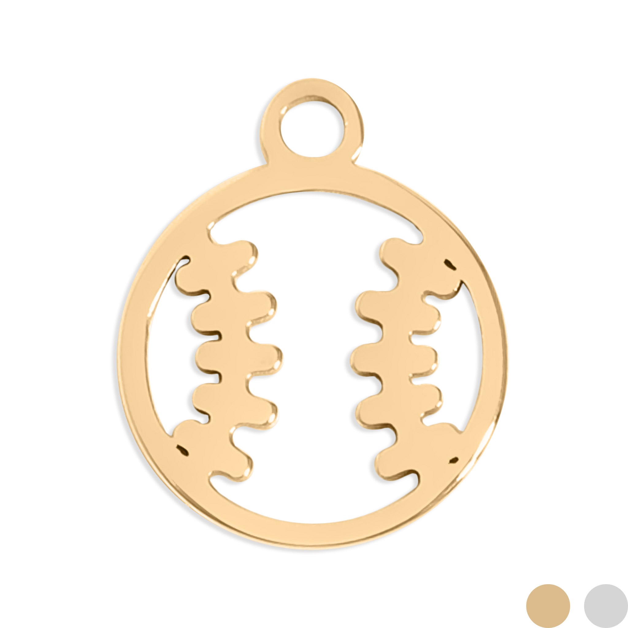 18K Gold PVD Stainless Steel Baseball Charm / PDL0151